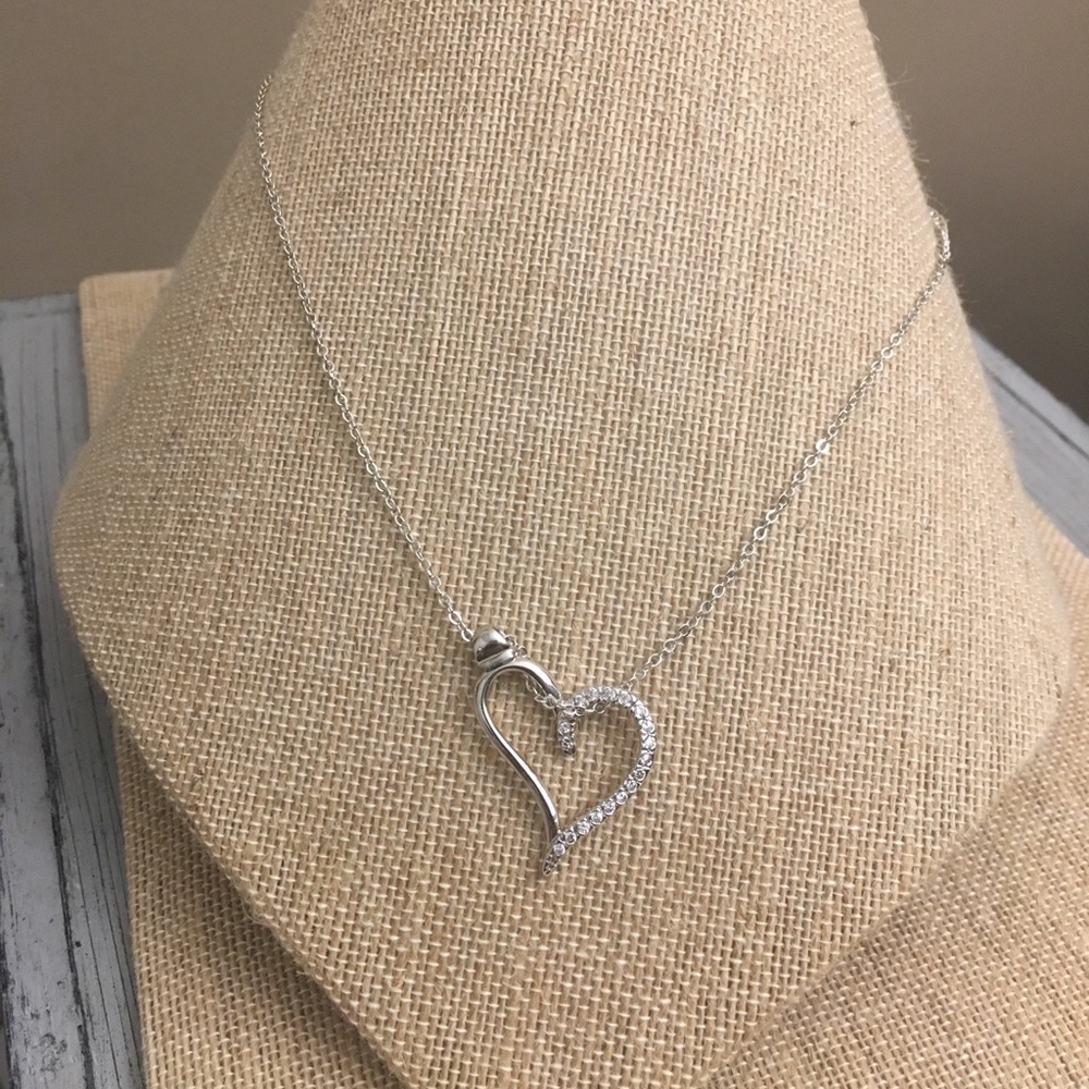 Cookie Lee CZ heart necklace